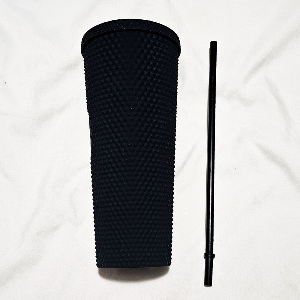 Starbucks New Venti Matte Black Soft Touch Studded Tumbler 24 oz - Picture 4 of 12